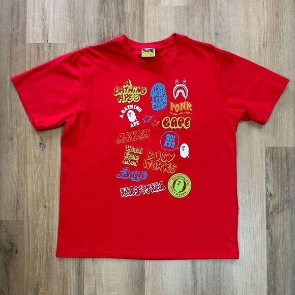 BAPE A Bathing Ape Men’s XL Colorful Graffiti T-shirt Short Sleeve Streetwear - Picture 1 of 5